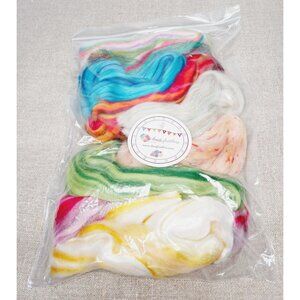 #1: Felting Wool Roving, mixed color fibers from UK, NWOT